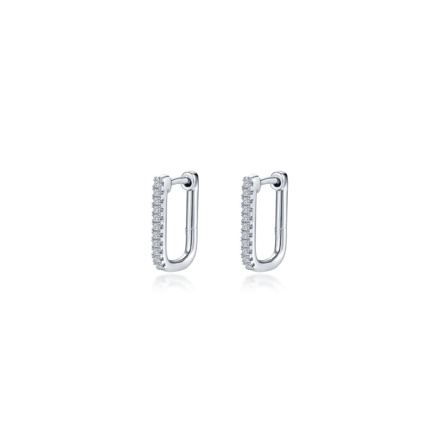 EAR-PPL 15mm x 11mm Platinum Plated Rectangle Hoop Earrings