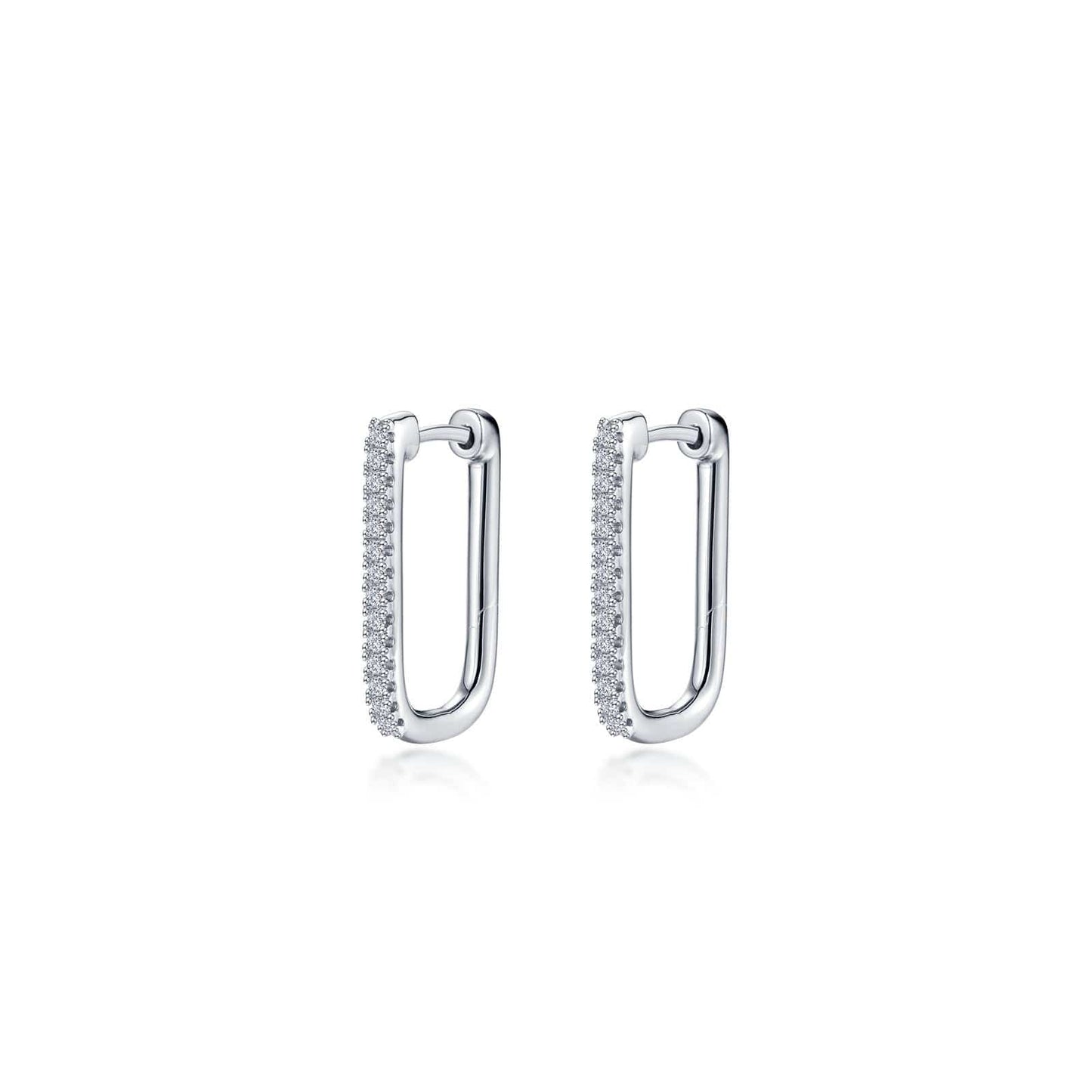 EAR-PPL 20mm x 12.5mm Platinum Plated Rectangle Hoop Earrings