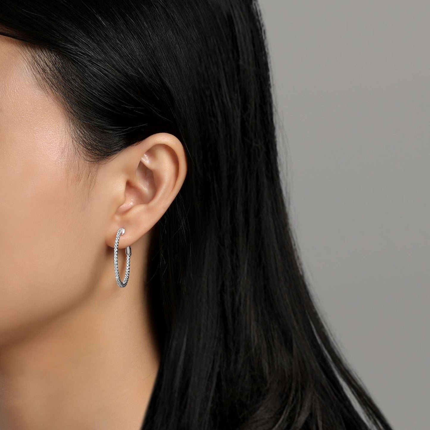 EAR-PPL 25 mm Hoop Earrings