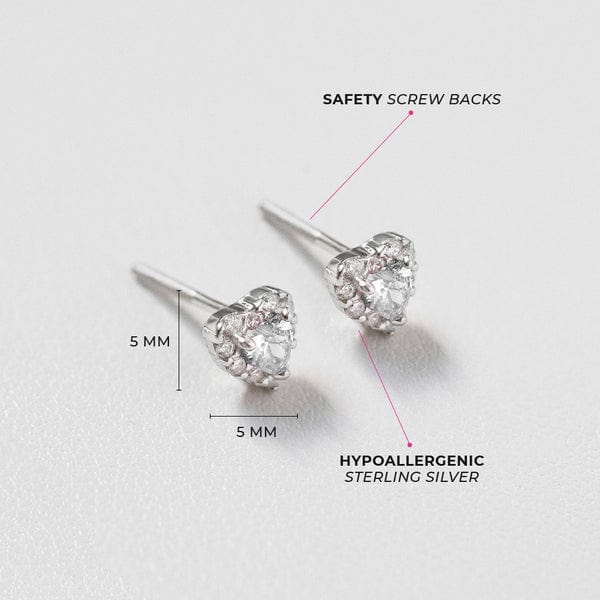 
                      
                        EAR Princess Heart CZ Childrens Earriings - Screw Back
                      
                    