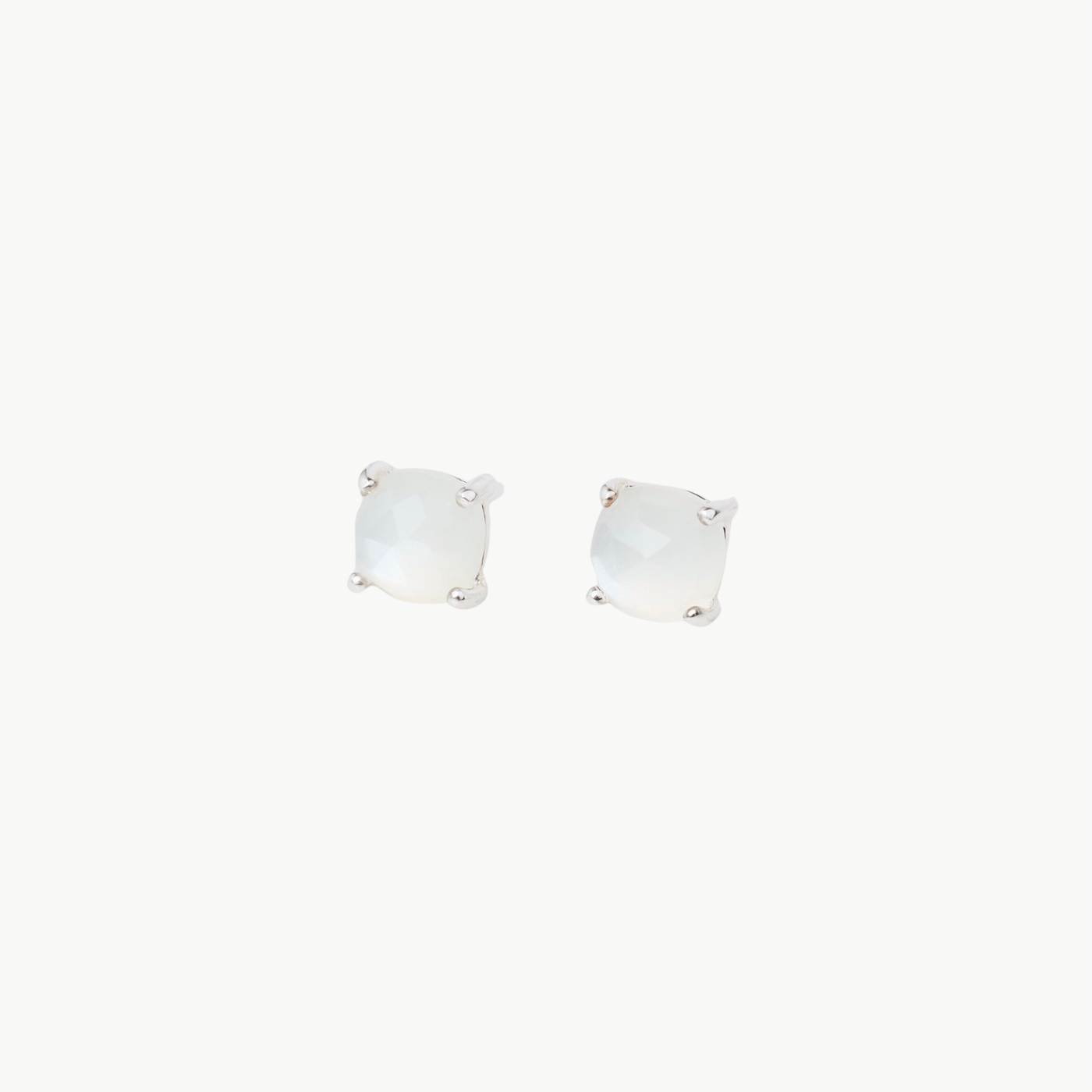 EAR Prong Set Rose Cushion Cut Moonstone Stud Earrings