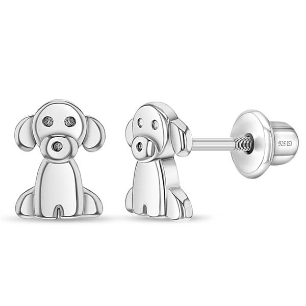EAR Puppy Dog Childrens Earriings - Screw Back