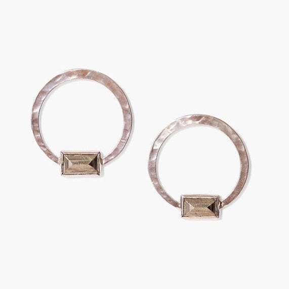 
                      
                        EAR Pyrite Tab Hammered Hoops
                      
                    