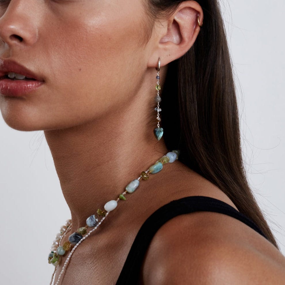 Load image into Gallery viewer, EAR Rahel Tiered Earrings in Blue Multi Mix
