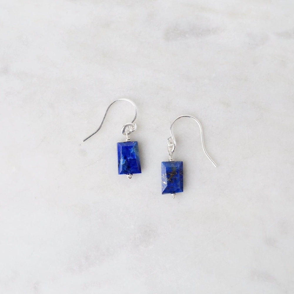 EAR Rectangle Lapis Drop Earring