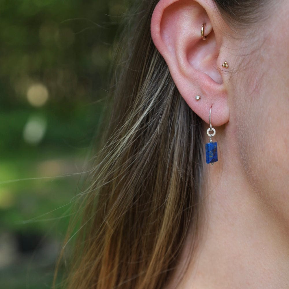 EAR Rectangle Lapis Drop Earring