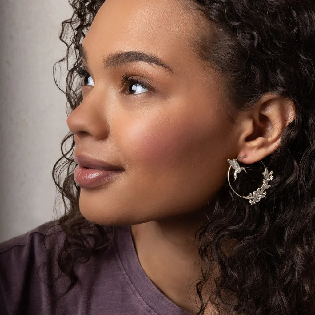 EAR Refined Icon Earring - Hummingbird Hoop/Silver