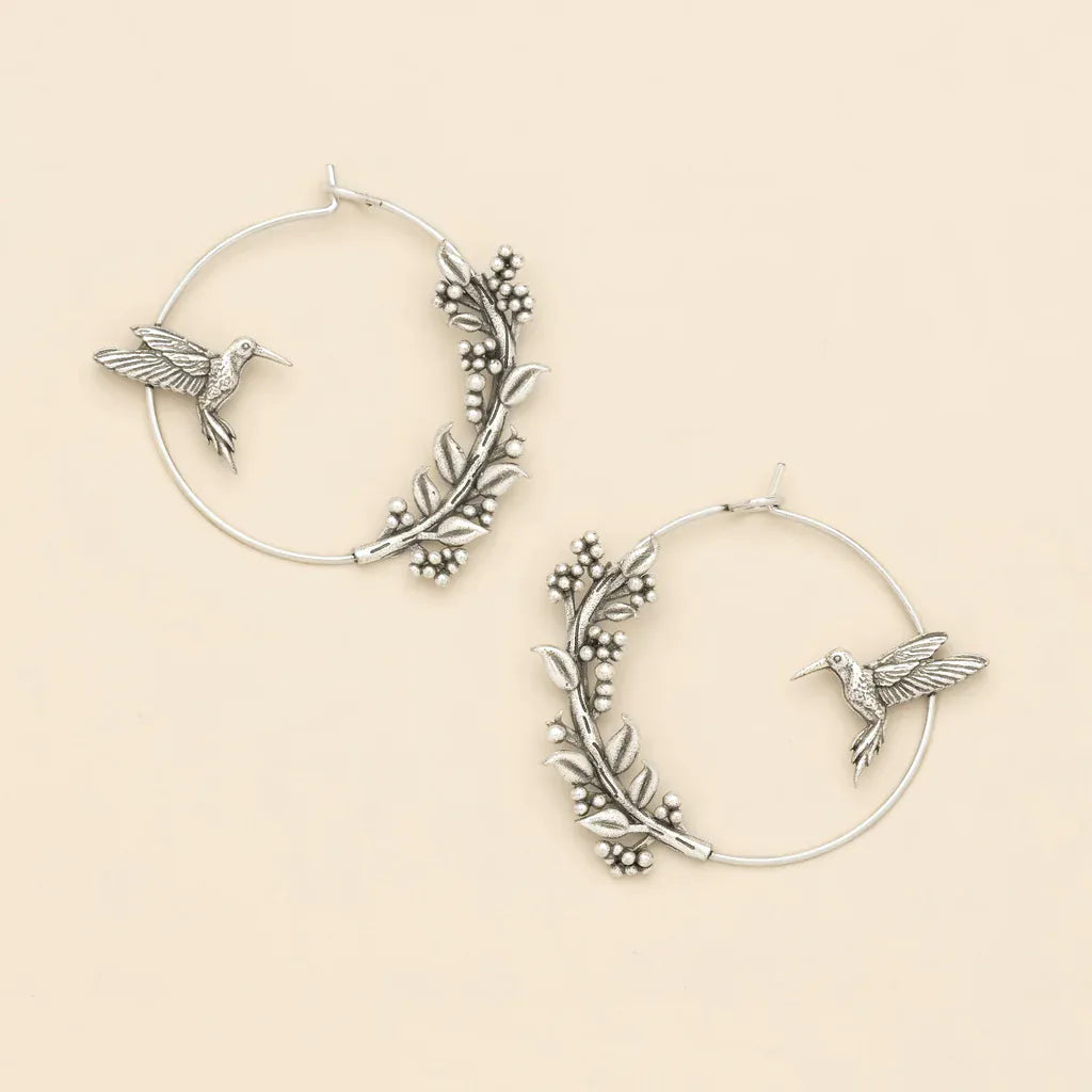 EAR Refined Icon Earring - Hummingbird Hoop/Silver