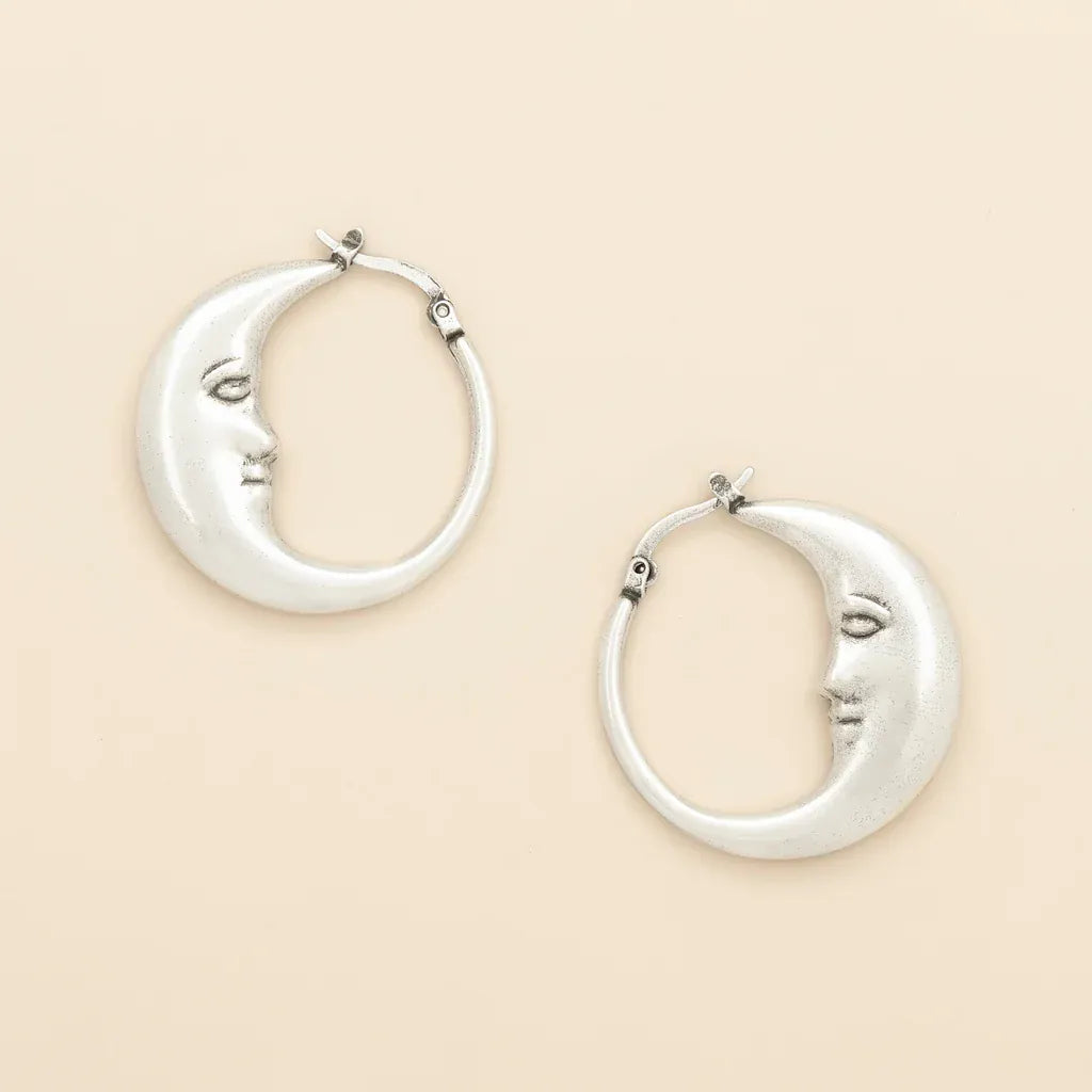 EAR Refined Icon Earring - Moon Hoop/Silver