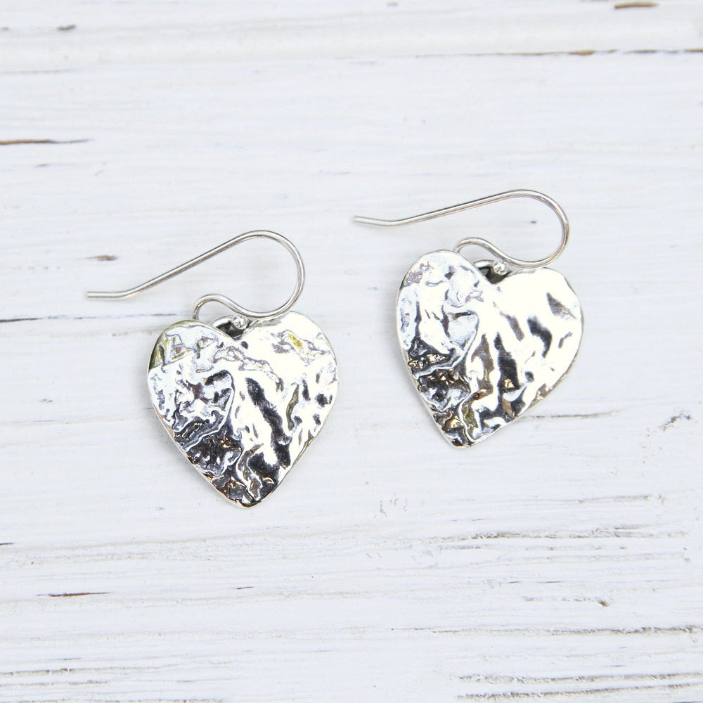 EAR Reticulated Silver Heart Earrings