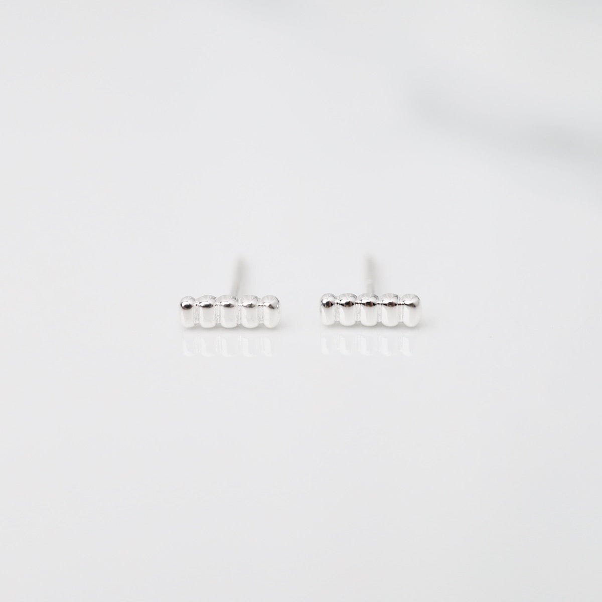 EAR Ridged Bar Studs - Sterling Silver