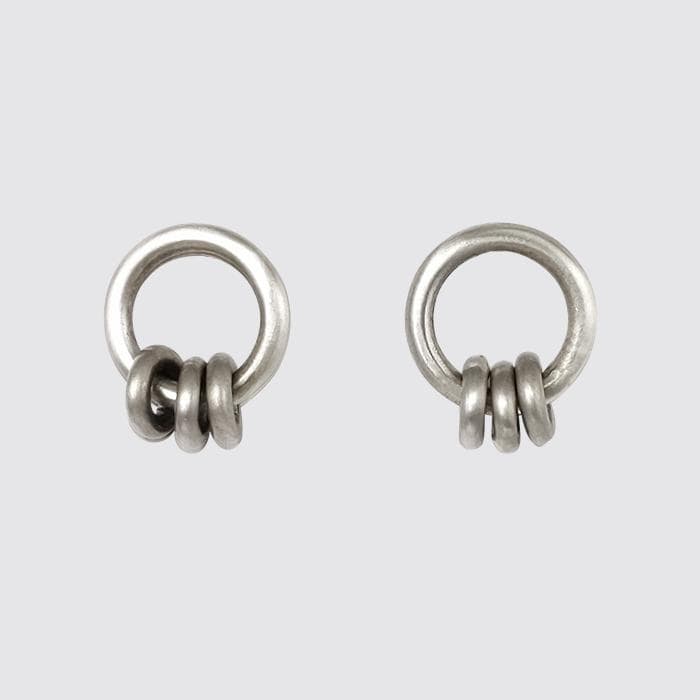 
                      
                        EAR Ring Stud with Three Floating Rings - Sterling Silver
                      
                    