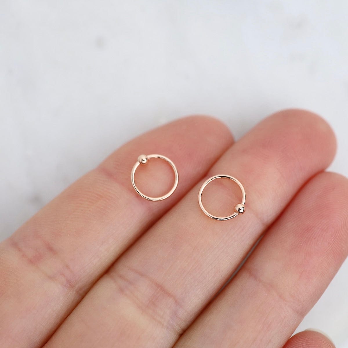 EAR Rose Gold Plated 8mm Tiny Sleeper Hoops