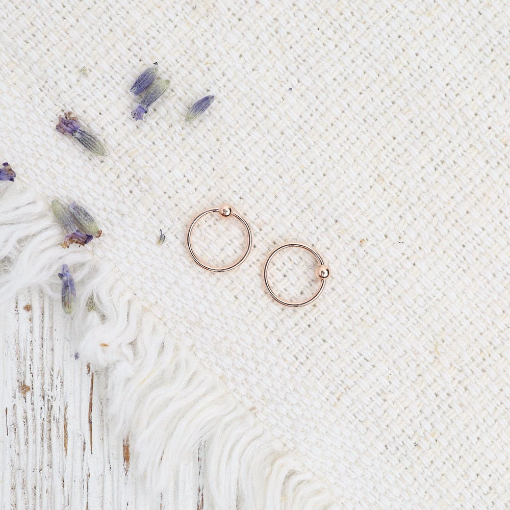 EAR Rose Gold Plated 8mm Tiny Sleeper Hoops