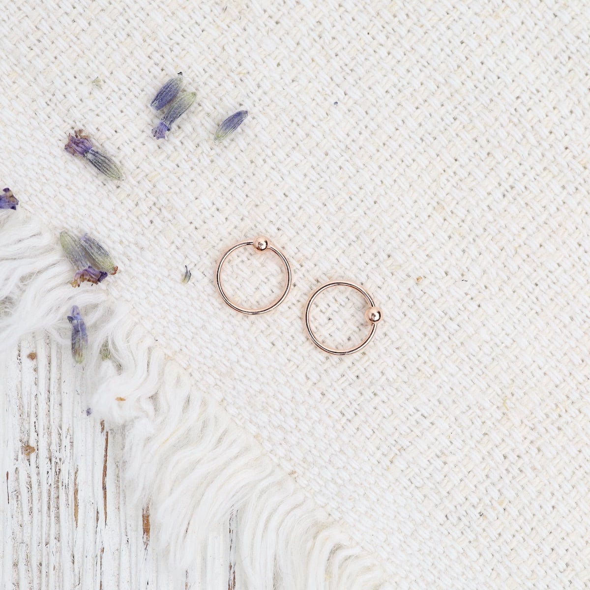 EAR Rose Gold Plated 8mm Tiny Sleeper Hoops