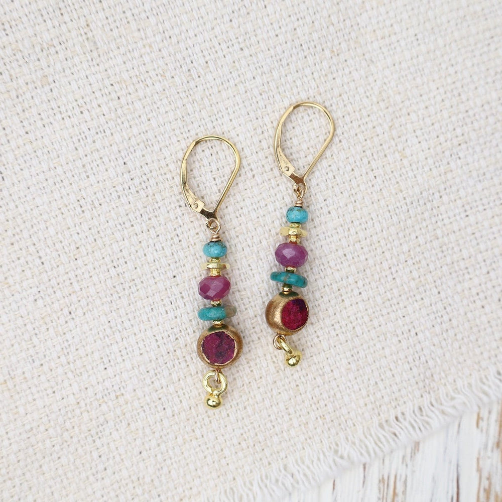 
                      
                        EAR Round Purple Turquoise Drop Earrings
                      
                    