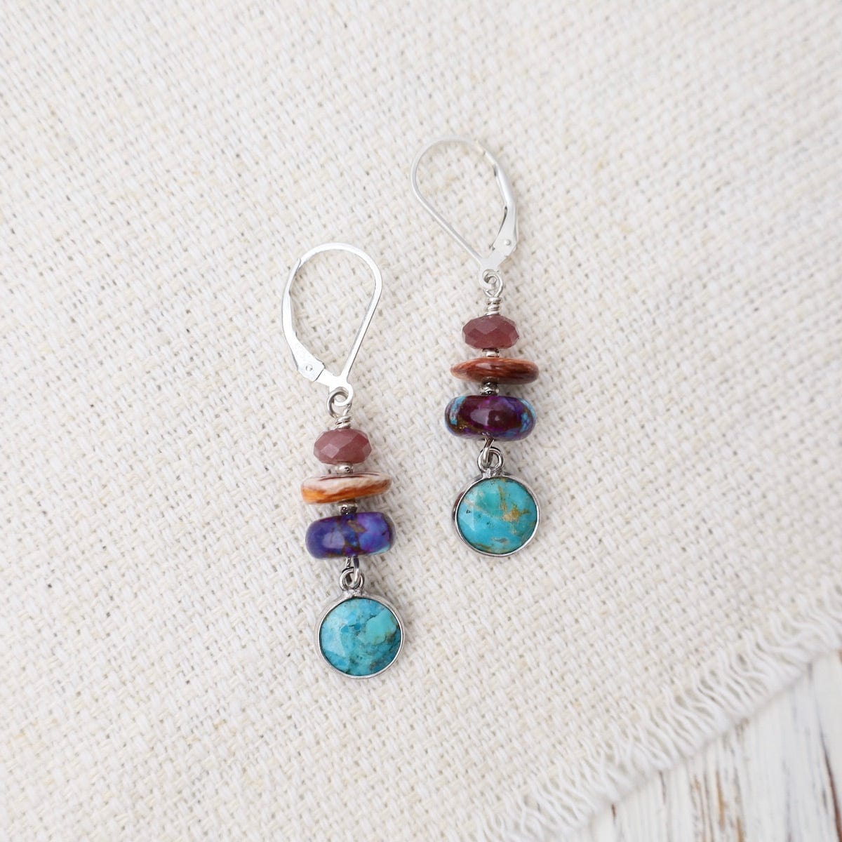 EAR Round Turquoise Drop Earrings