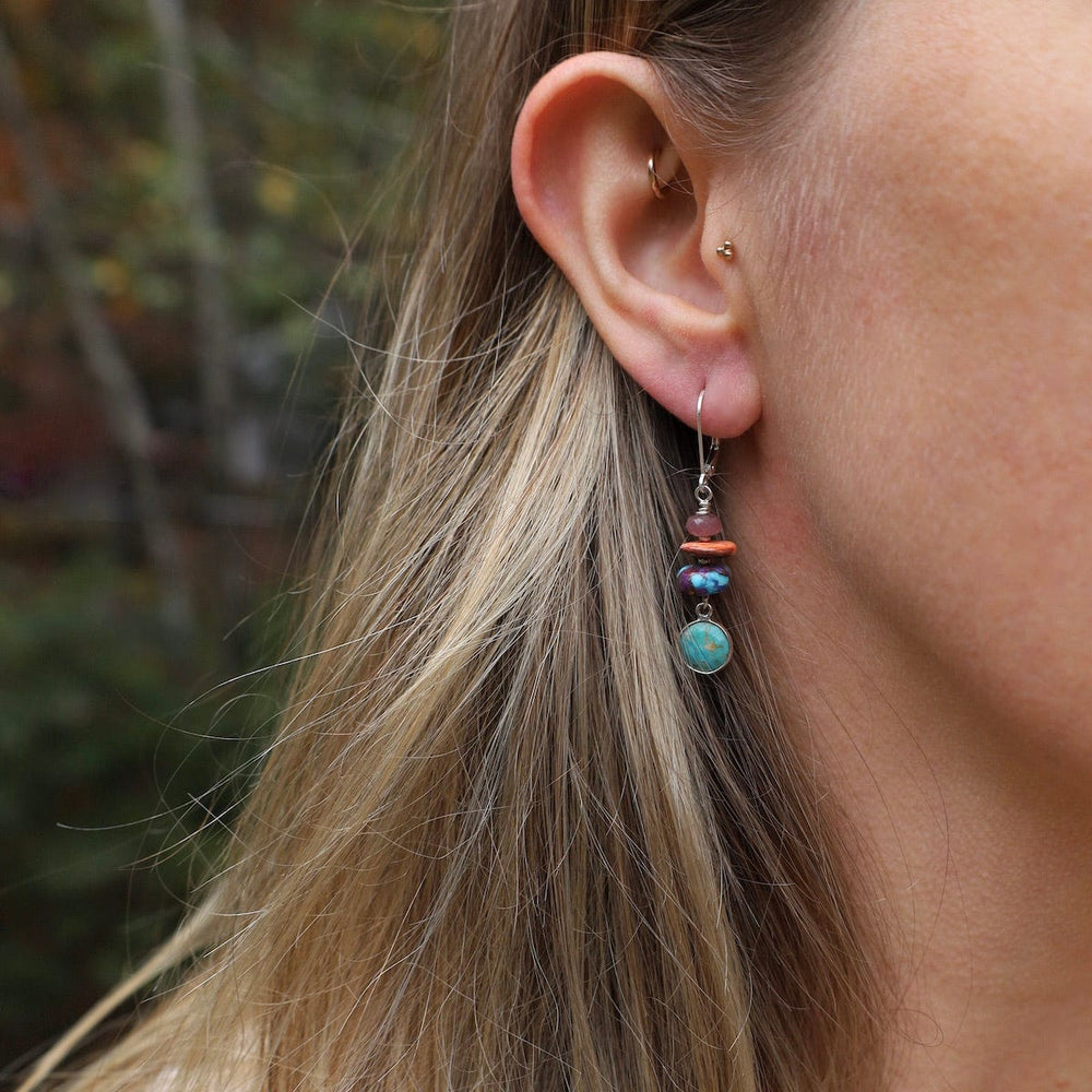 EAR Round Turquoise Drop Earrings