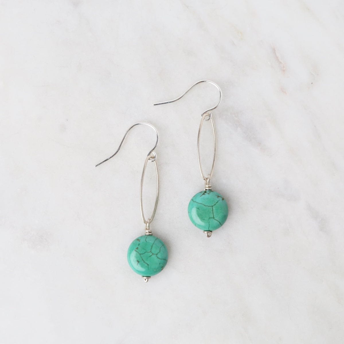 EAR Round Turquoise Drop Earrings