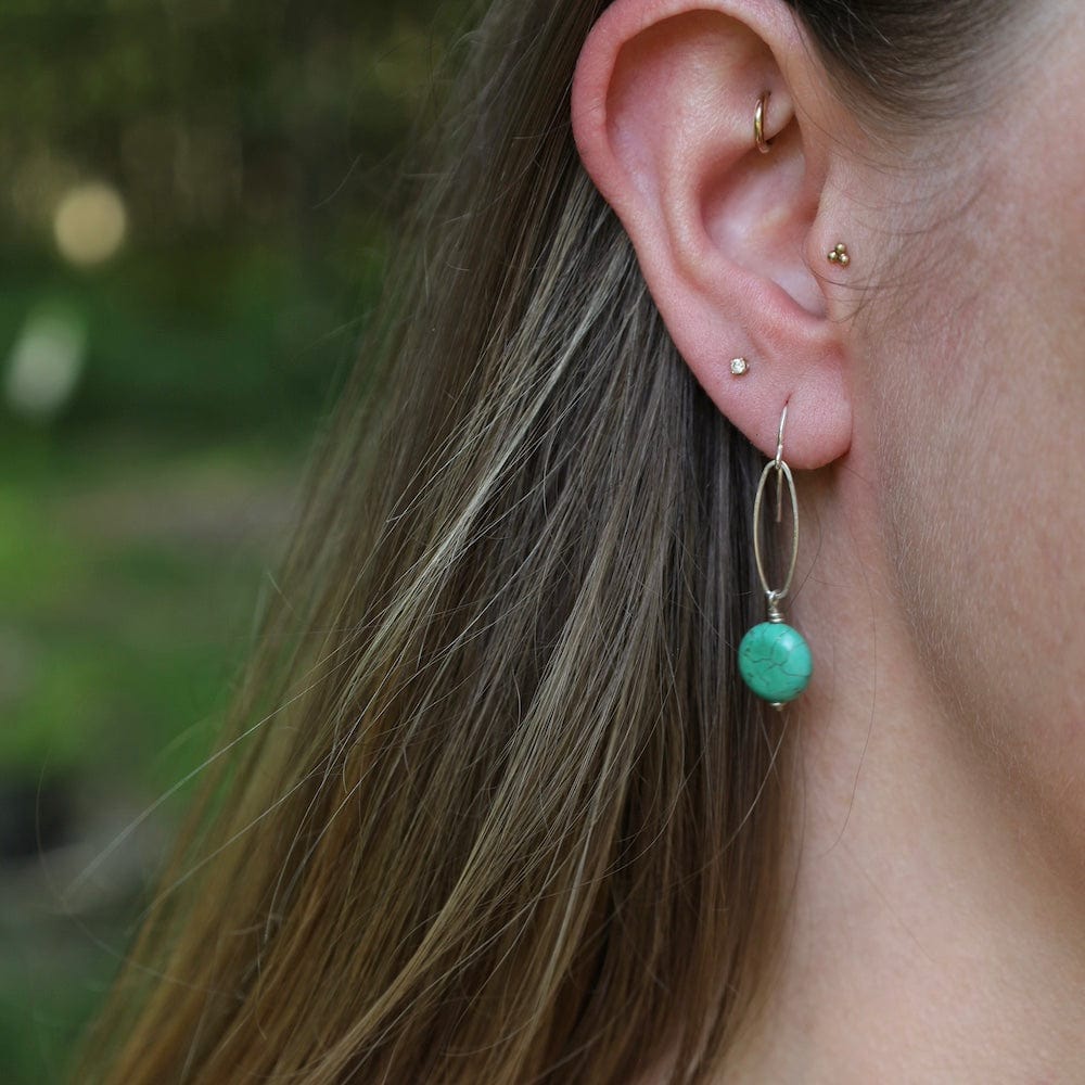 EAR Round Turquoise Drop Earrings