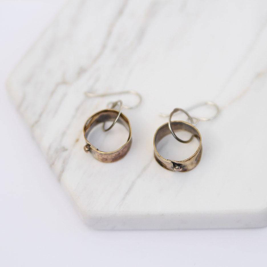 EAR Rugged Brass Hoop Earring