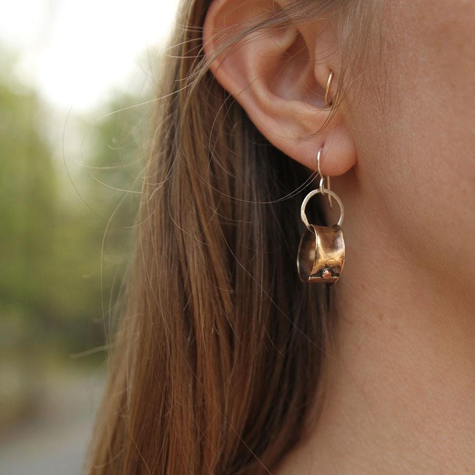 EAR Rugged Brass Hoop Earring