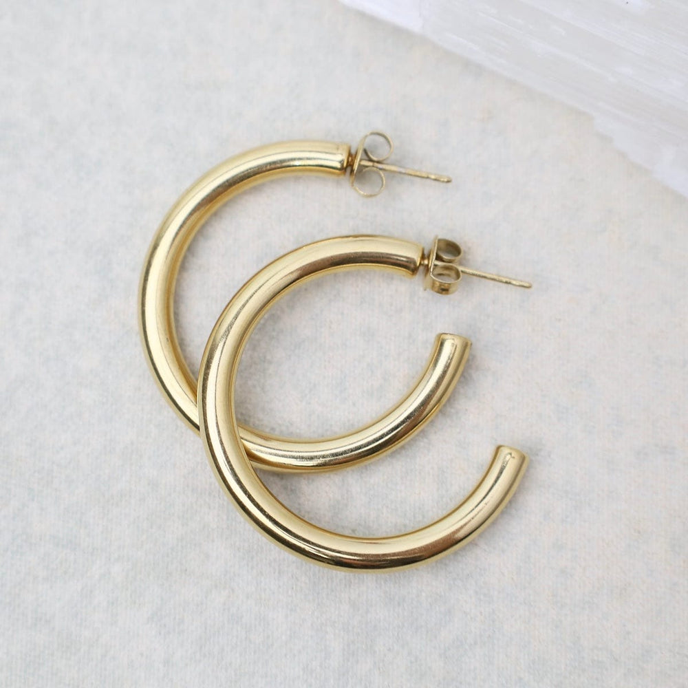 EAR-S.STL 35mm Weightless Hoops in Gold Plated Stainless Steel