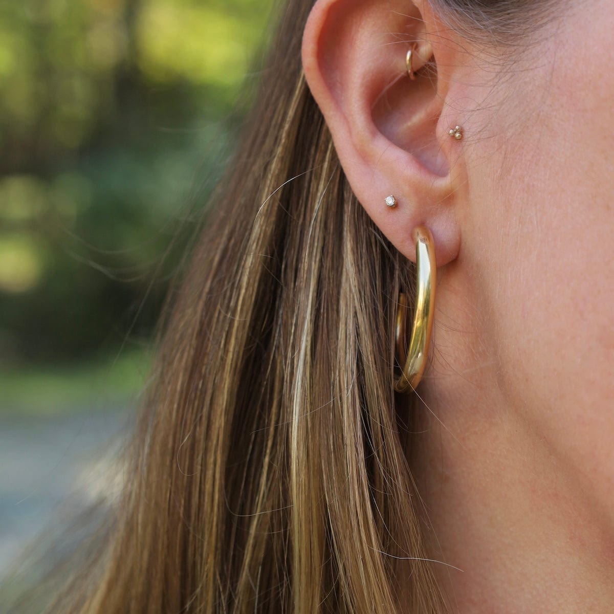 EAR-S.STL 35mm Weightless Hoops in Gold Plated Stainless Steel