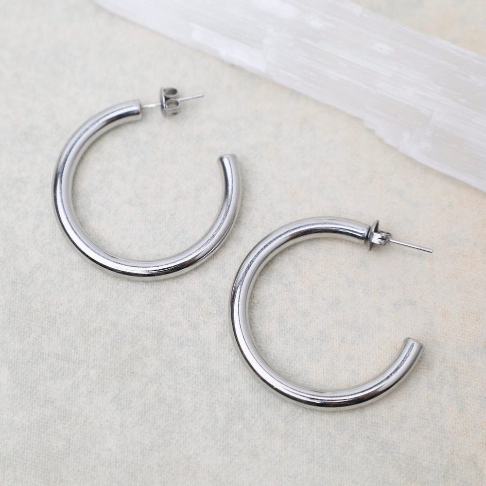 EAR-S.STL 35mm Weightless Hoops in Stainless Steel