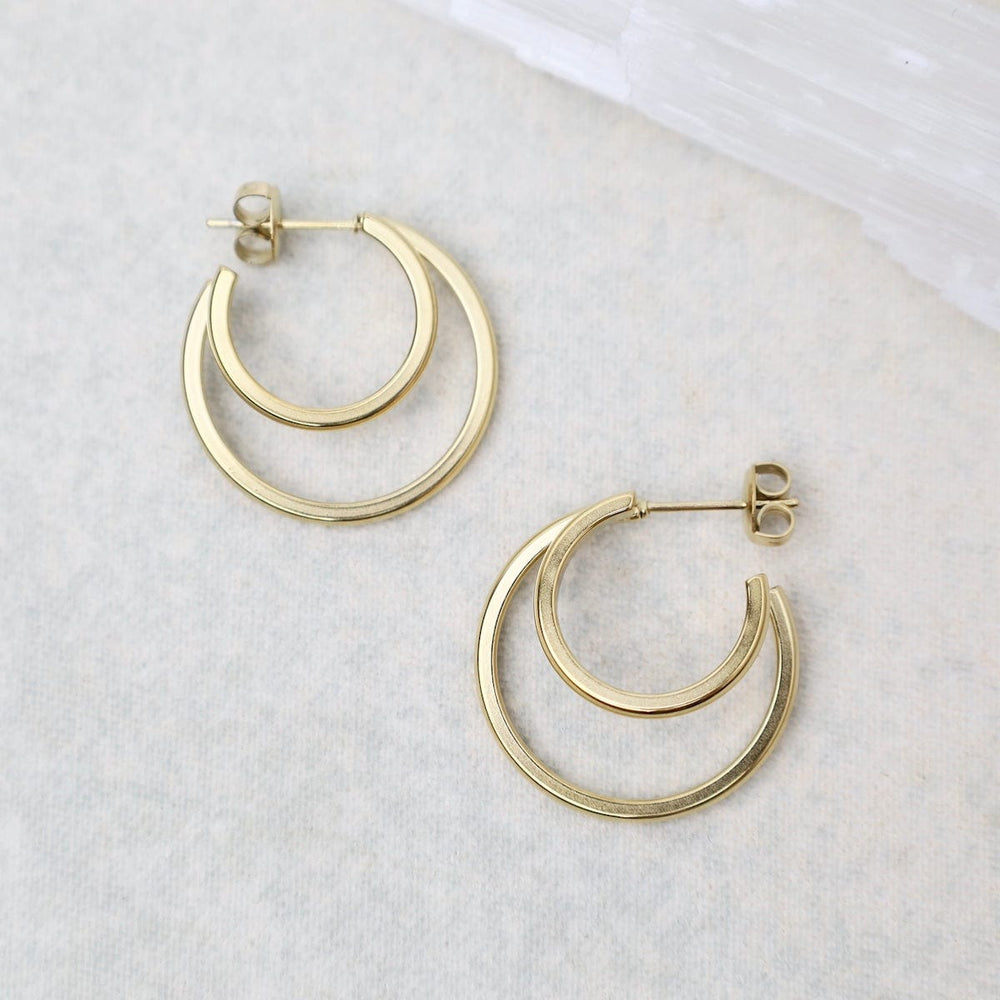 EAR-S.STL Hi-Lo Tide Hoops in Gold Plated Stainless Steel