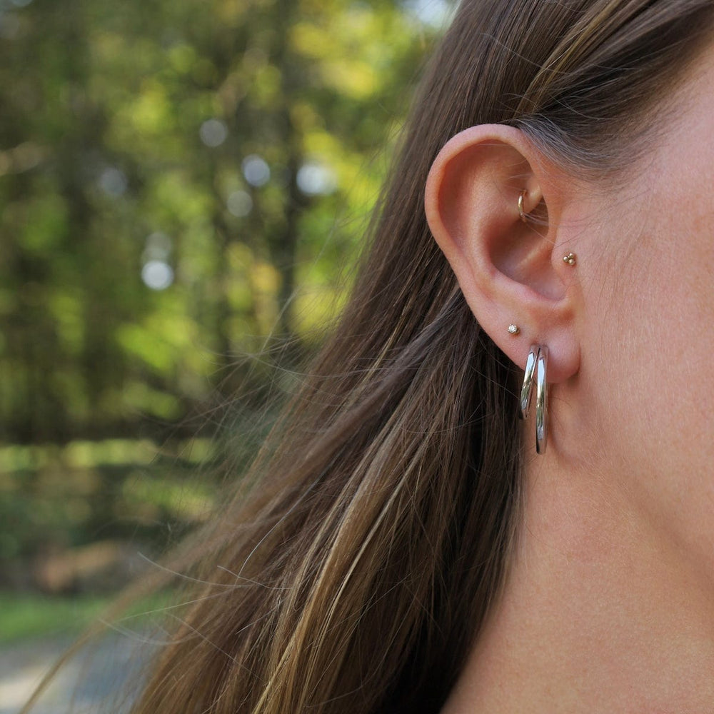 EAR-S.STL Hi-Lo Tide Hoops in Stainless Steel