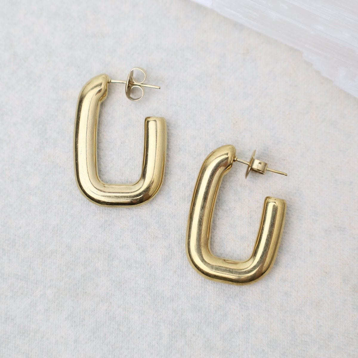 EAR-S.STL Link Look Weightless Hoops in Gold Plated Stainless Steel