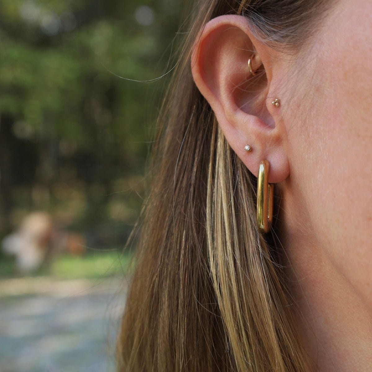 EAR-S.STL Link Look Weightless Hoops in Gold Plated Stainless Steel