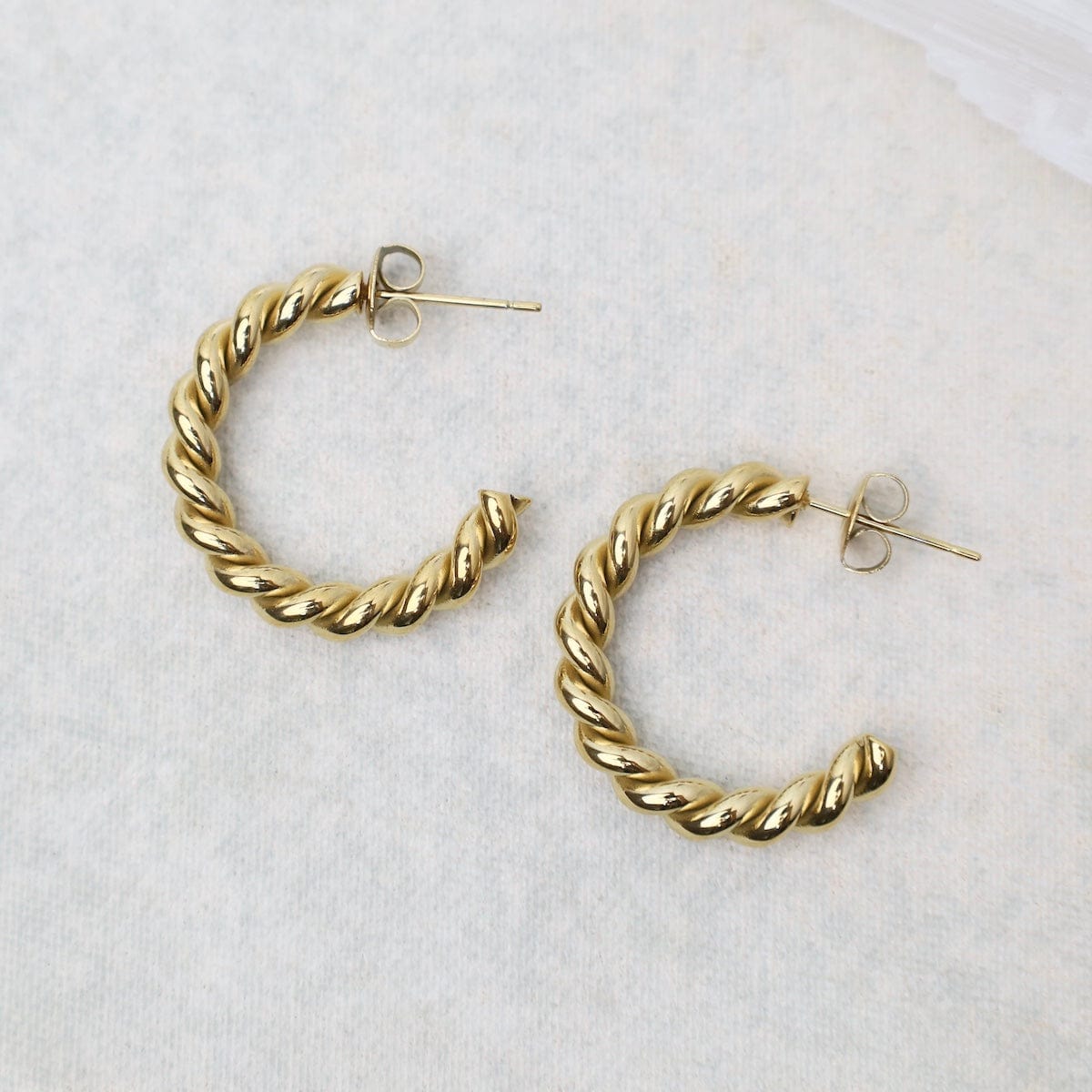 EAR-S.STL Totally Twisted Hoops in Gold Plated Stainless Steel