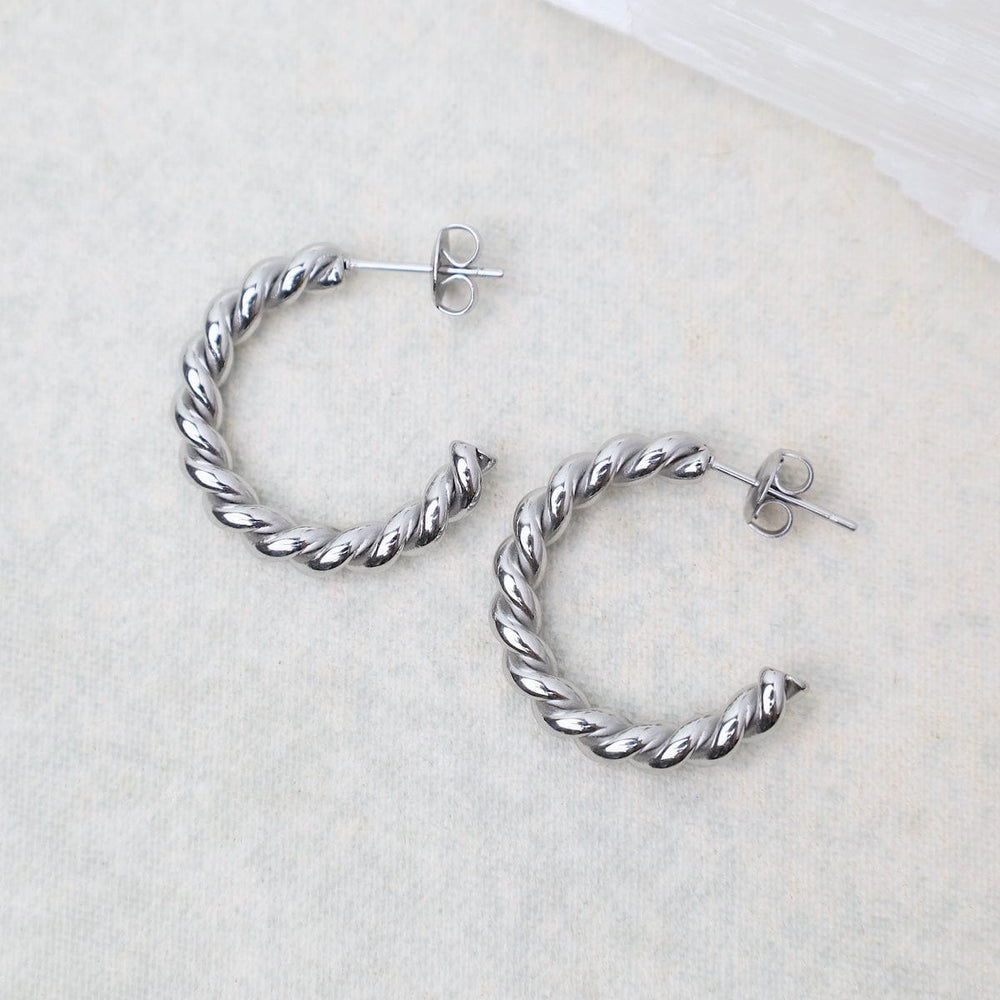 EAR-S.STL Totally Twisted Hoops in Stainless Steel