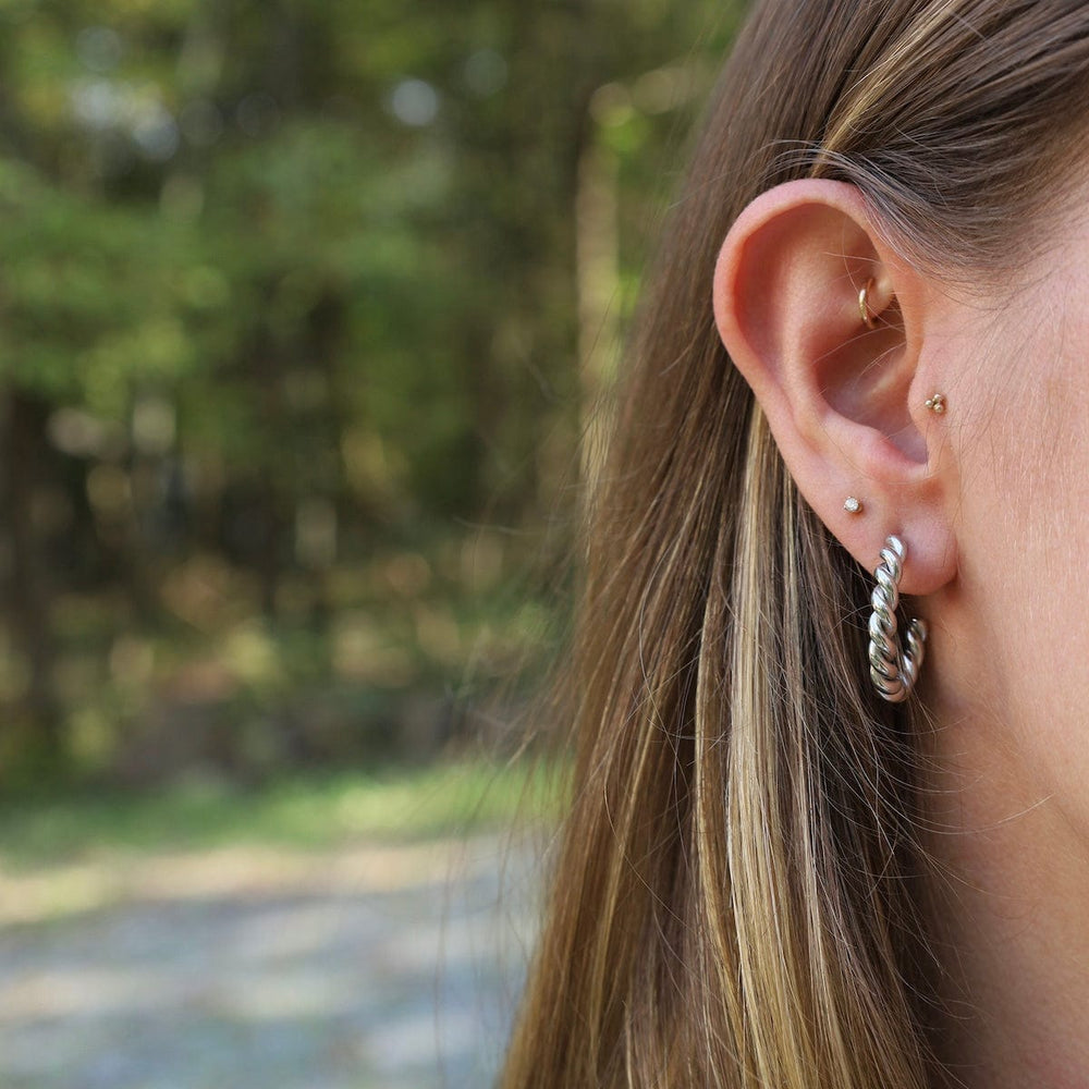 EAR-S.STL Totally Twisted Hoops in Stainless Steel