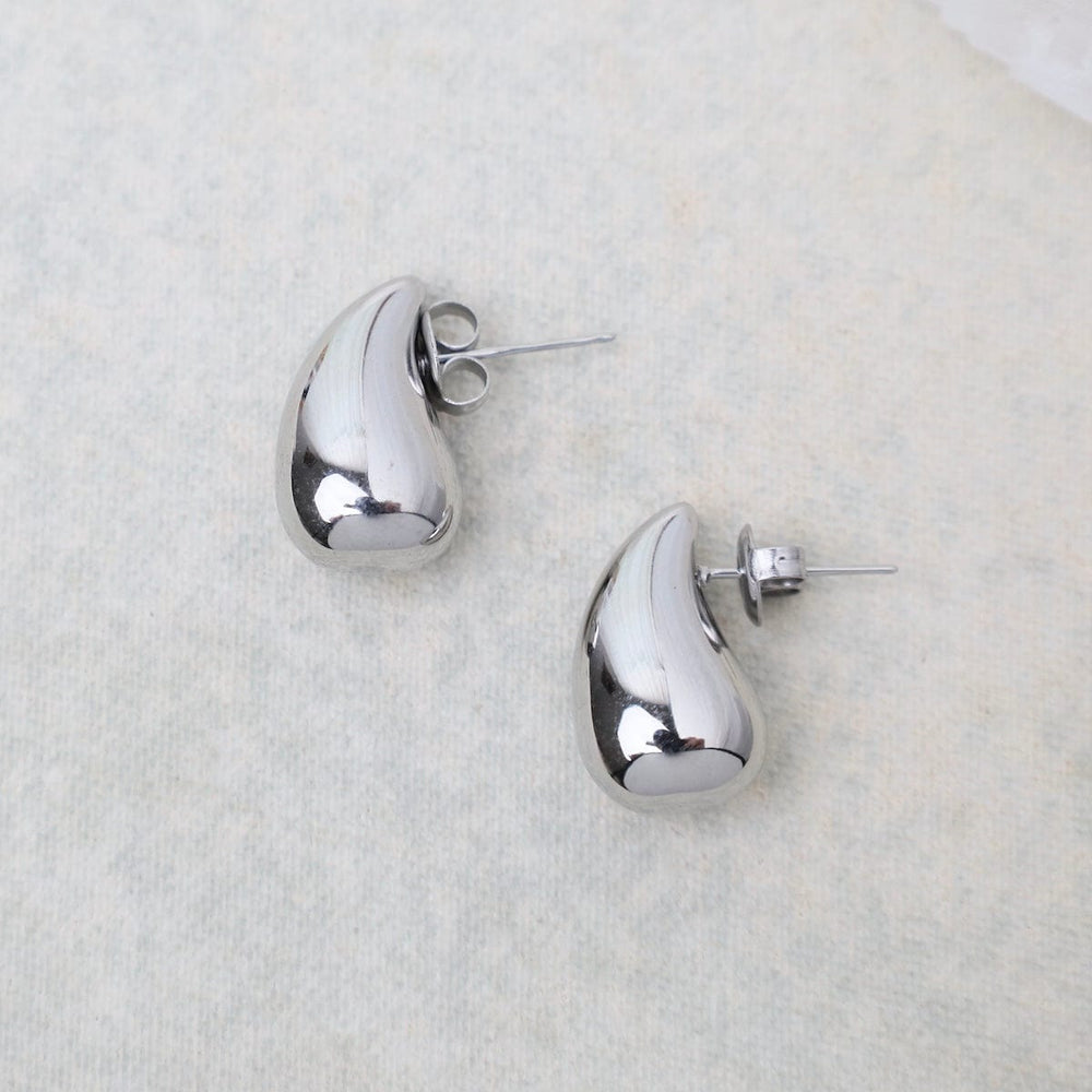 EAR-S.STL Water Droplet Stud Earrings in Stainless Steel