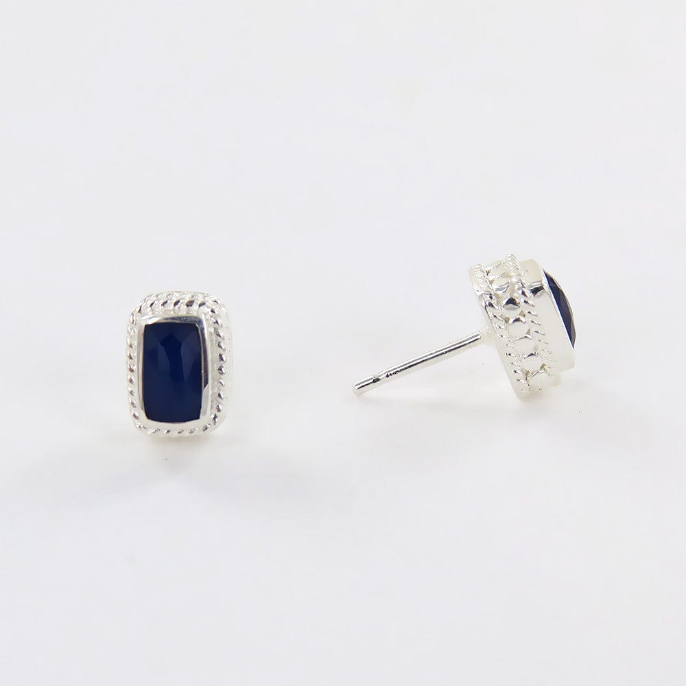 
                      
                        EAR SAPPHIRE BAR STUD EARRINGS IN SILVER
                      
                    