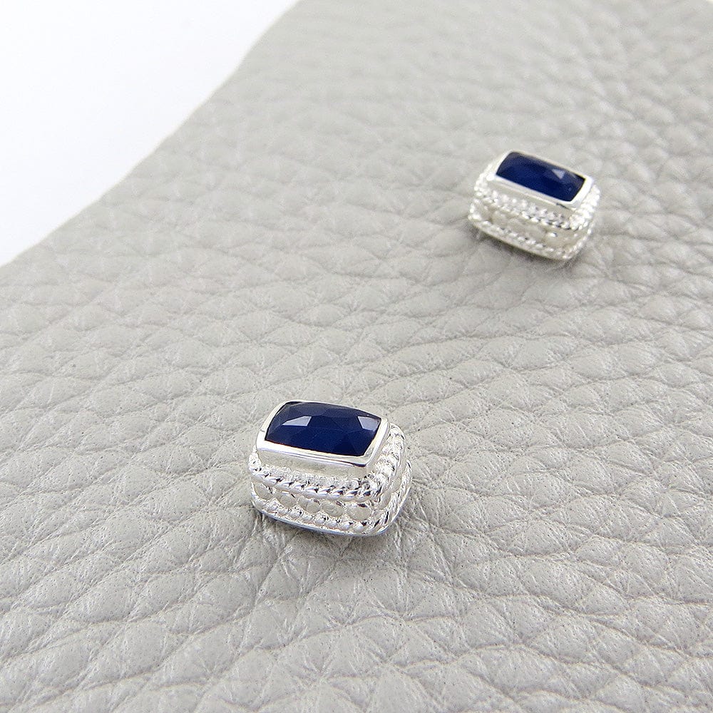 
                      
                        EAR SAPPHIRE BAR STUD EARRINGS IN SILVER
                      
                    