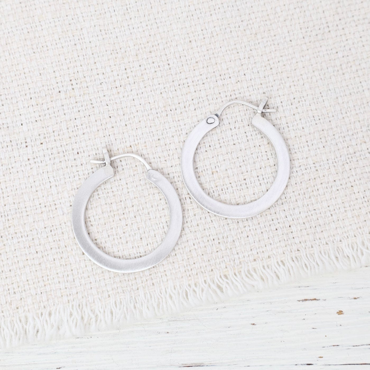EAR Satin Finish Hoop Earrings