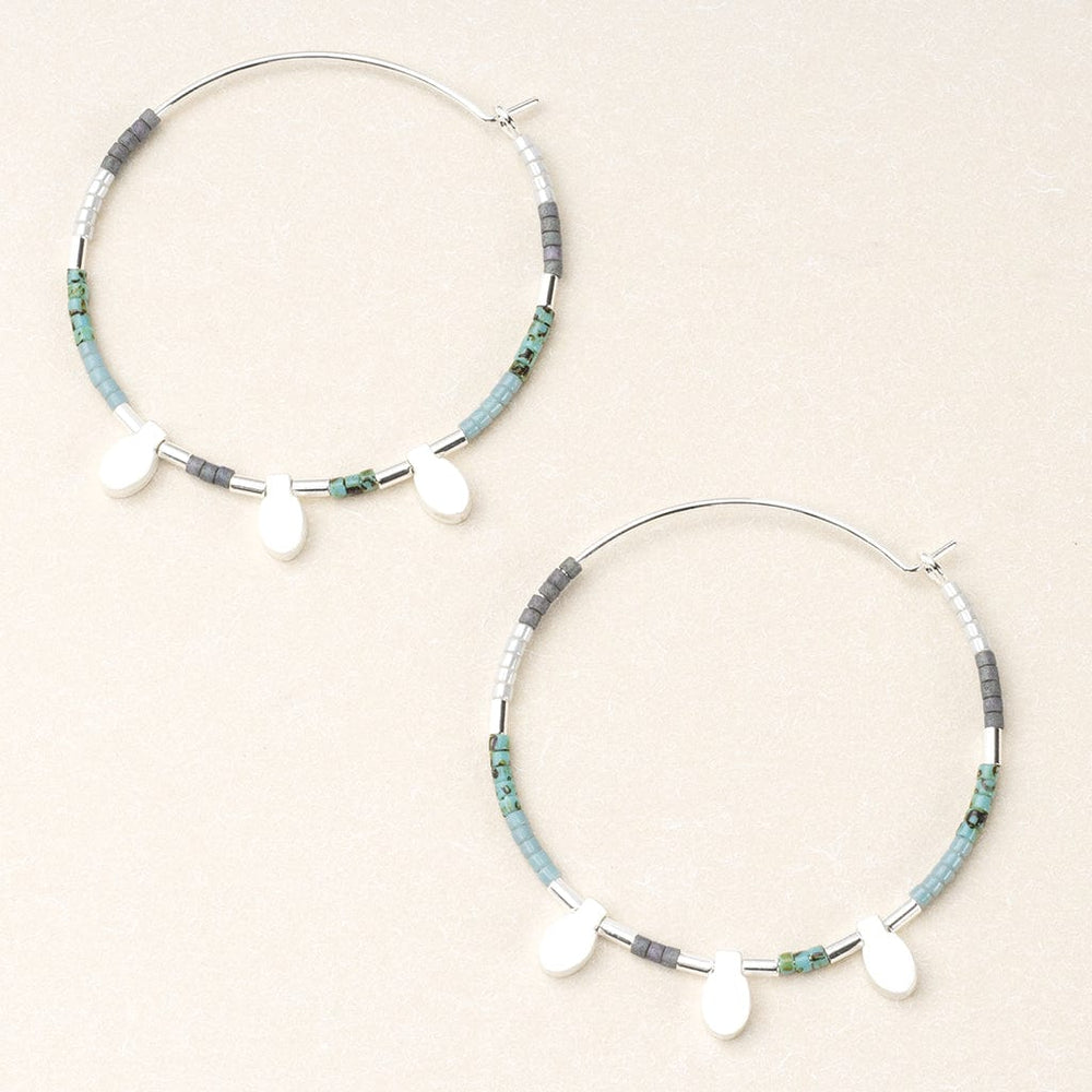 EAR Scout Chromacolor Miyuki Large Hoop - Turquoise Multi/Silver