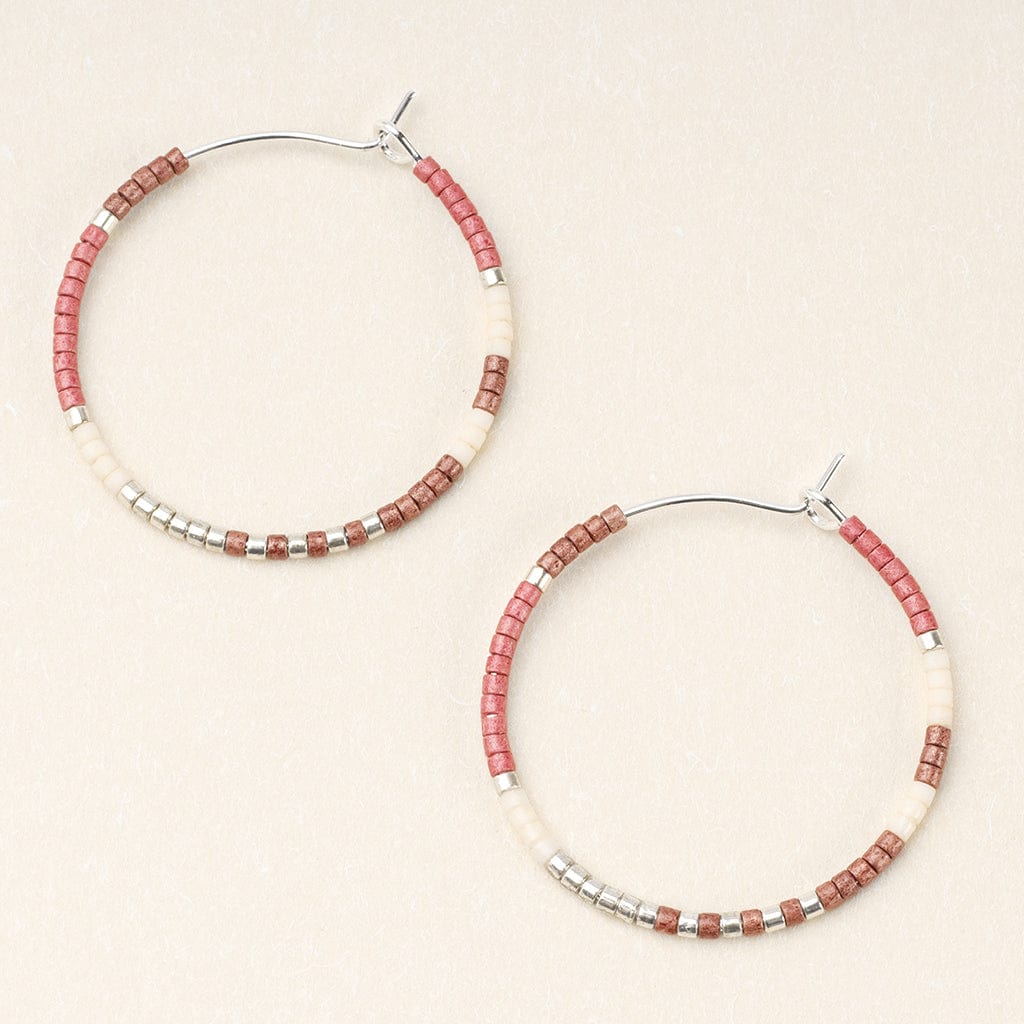 EAR Scout Chromacolor Miyuki Small Hoop - Blush Multi/Silver