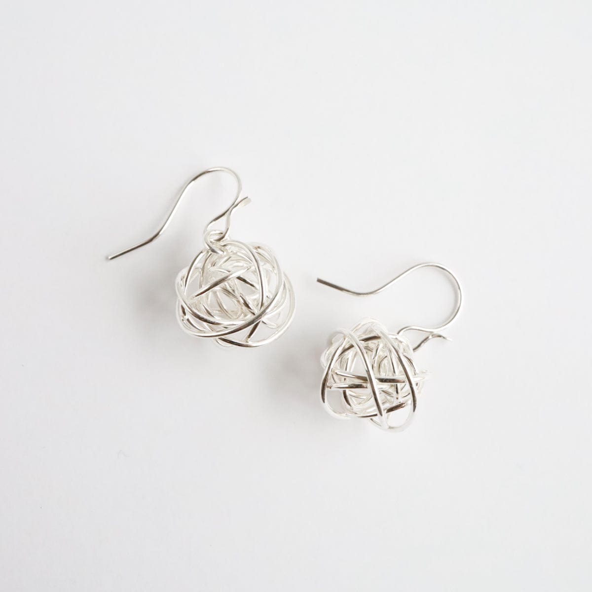 EAR Scribble Wire Ball Drop Earring - Sterling Silver