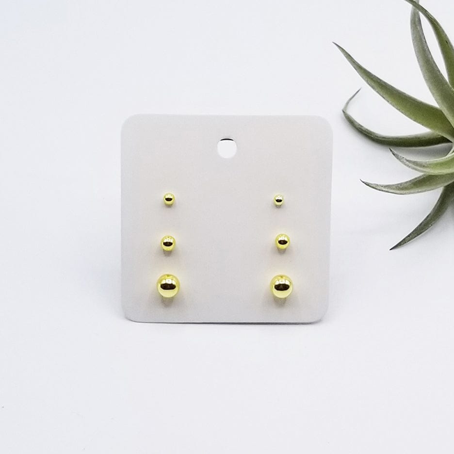 EAR SET OF 3 GOLD PLATED BALL POST