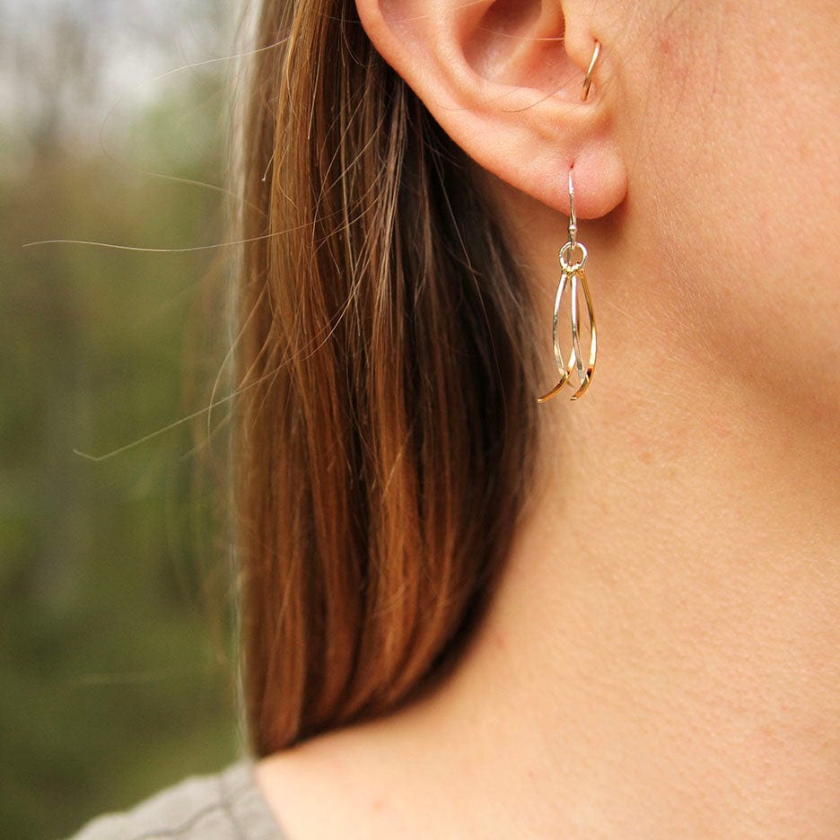 EAR Short Gold & Silver Swirls Earring