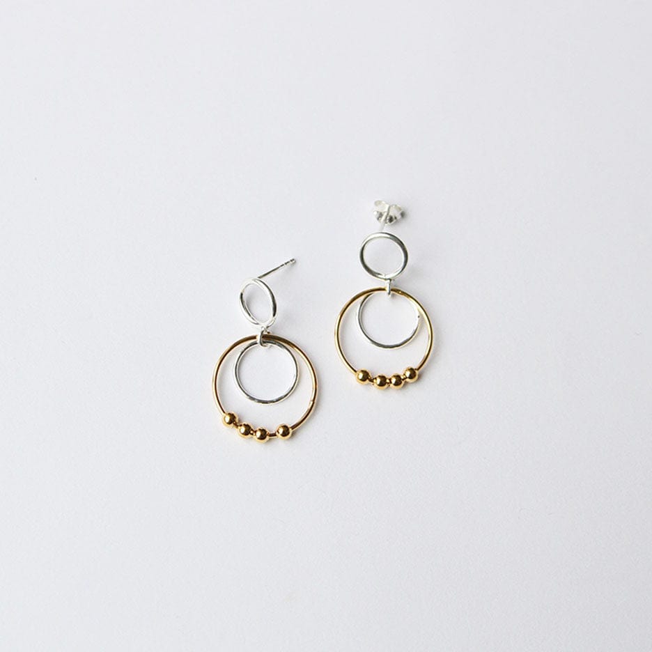 EAR Silver and Gold Circles Earring