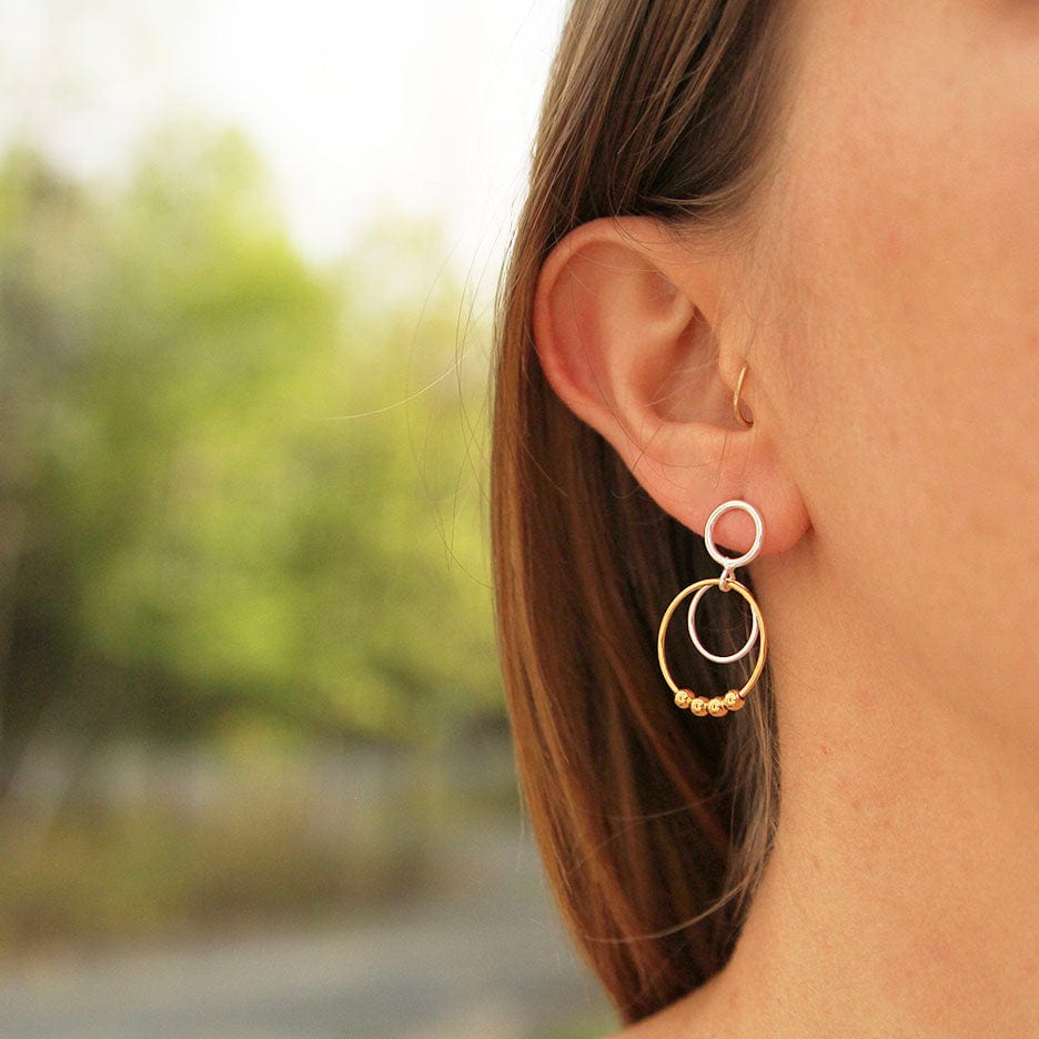 EAR Silver and Gold Circles Earring