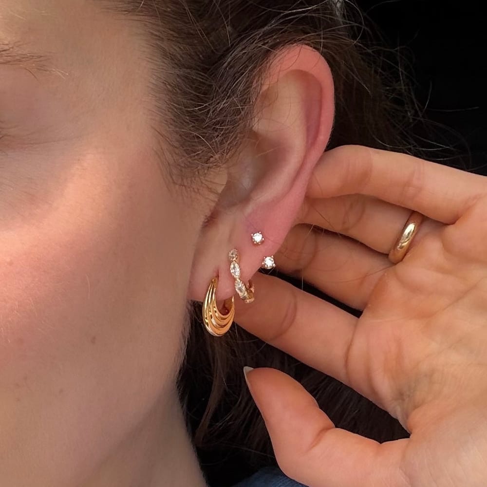 EAR Silver Anna Huggie Hoops