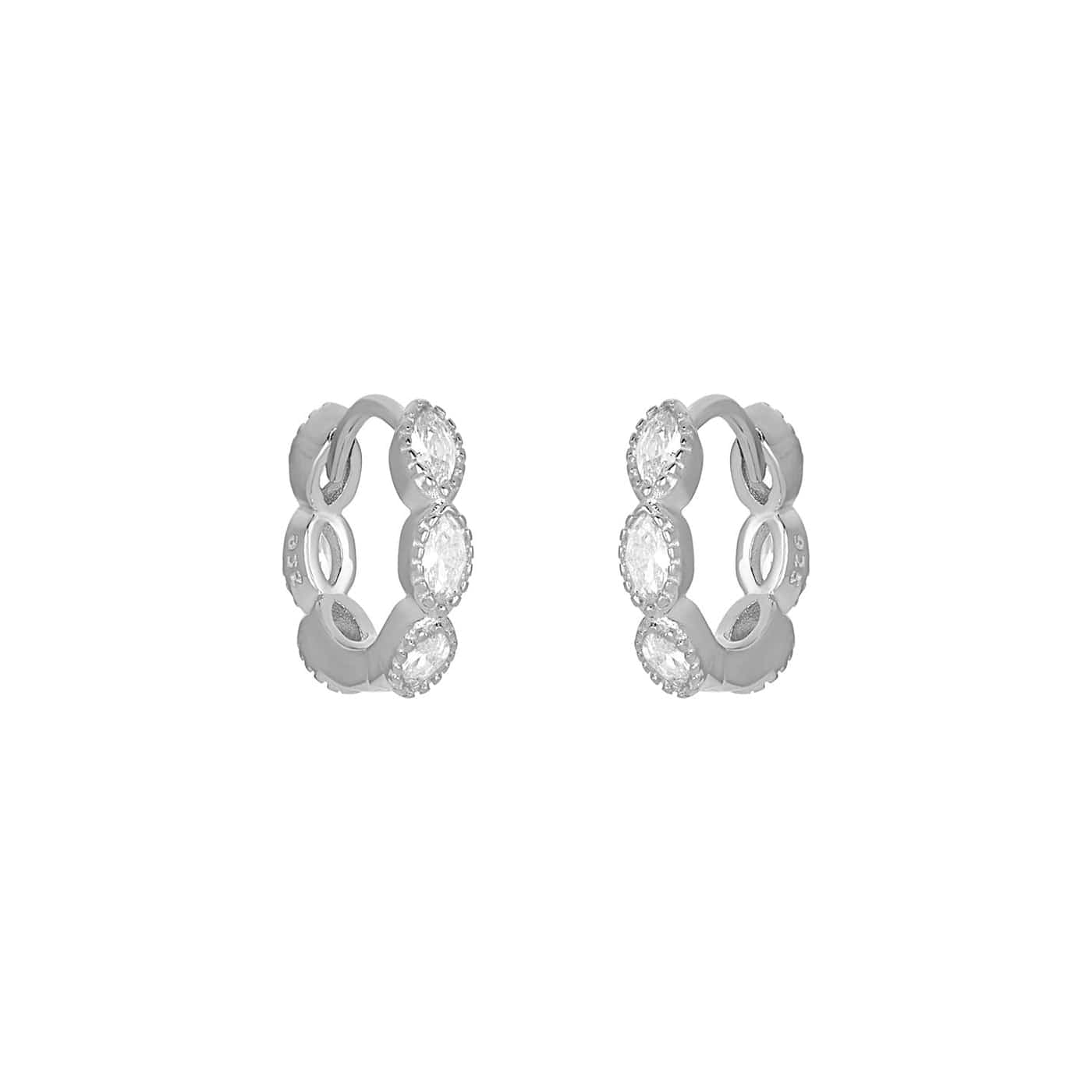 EAR Silver Anna Huggie Hoops