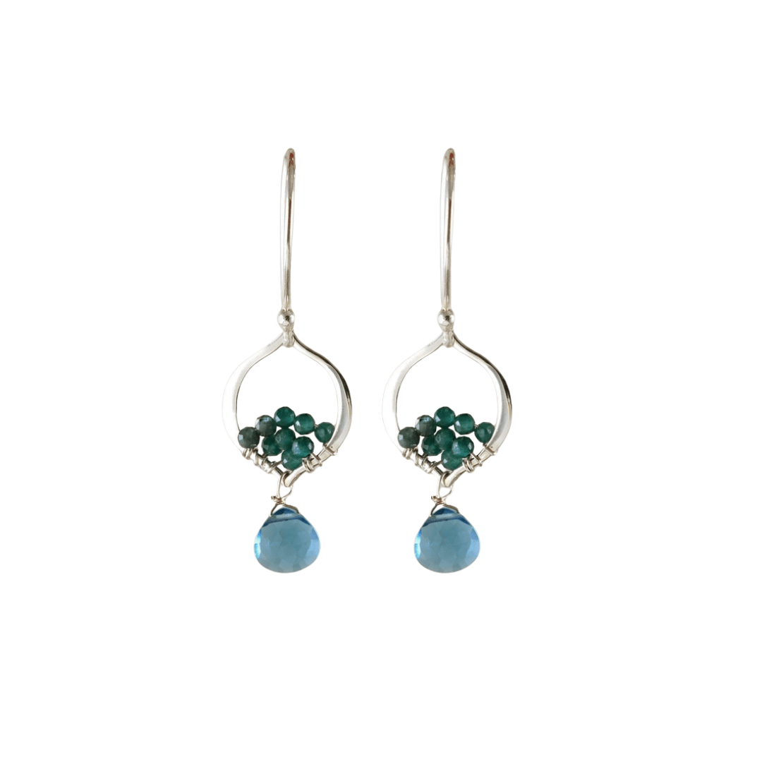 EAR Silver Arabesque Blue Quartz Earrings